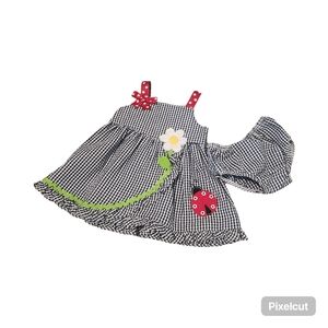 Rare Editions Black and White Gingham Dress with Red Accents